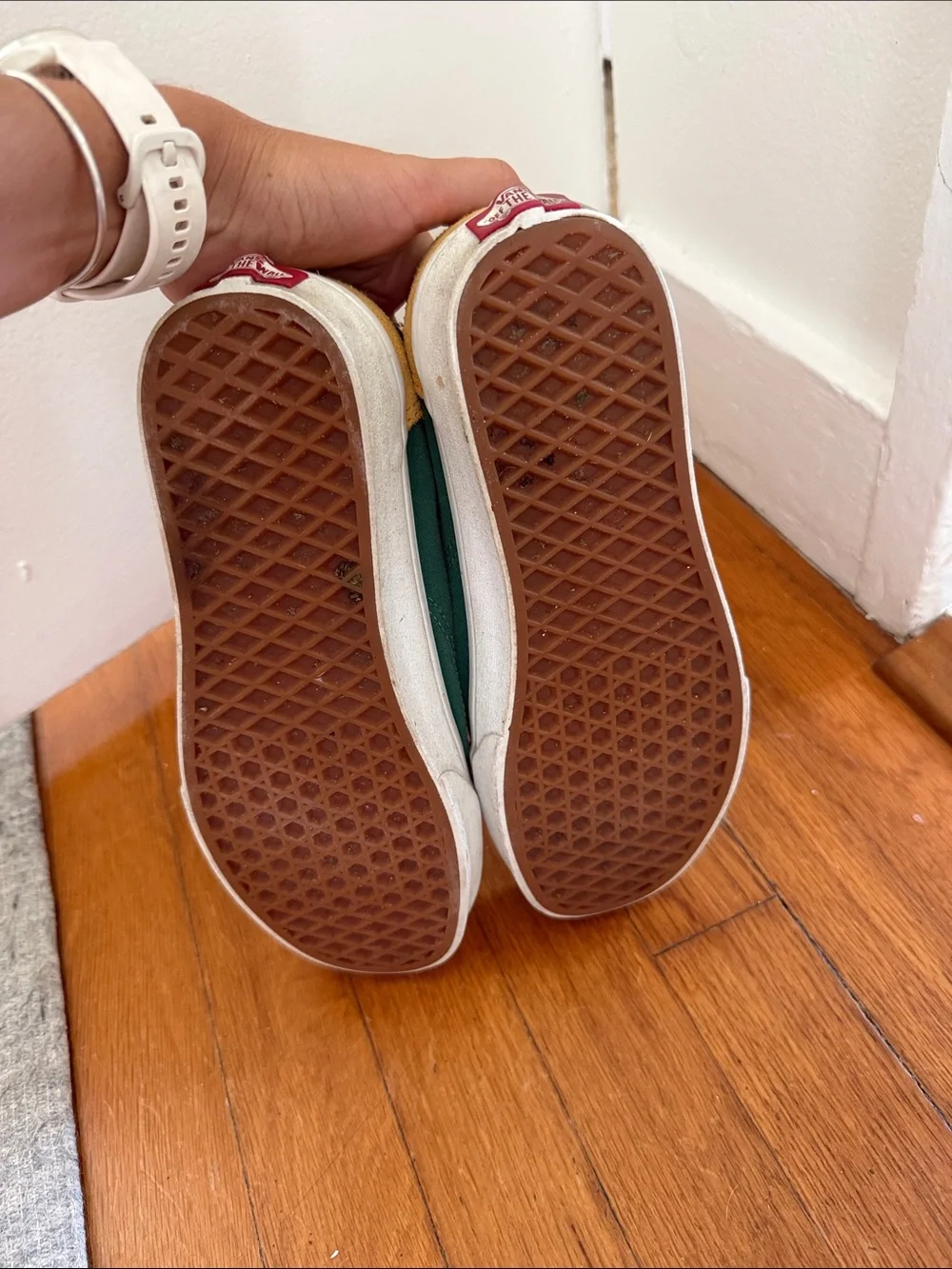 Vintage Low-Top Canvas Vans in Blue/Green/Yellow